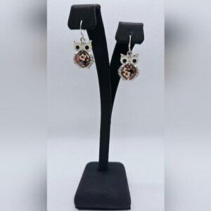 Owl and Floral Earrings